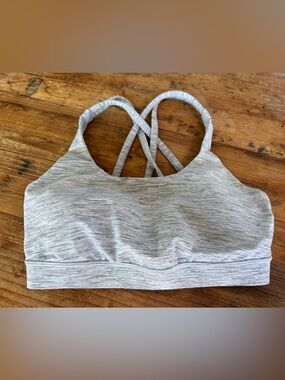 lululemon athletica Light Gray Yoga Tank with Built-In Shelf Bra GUC. Clean home